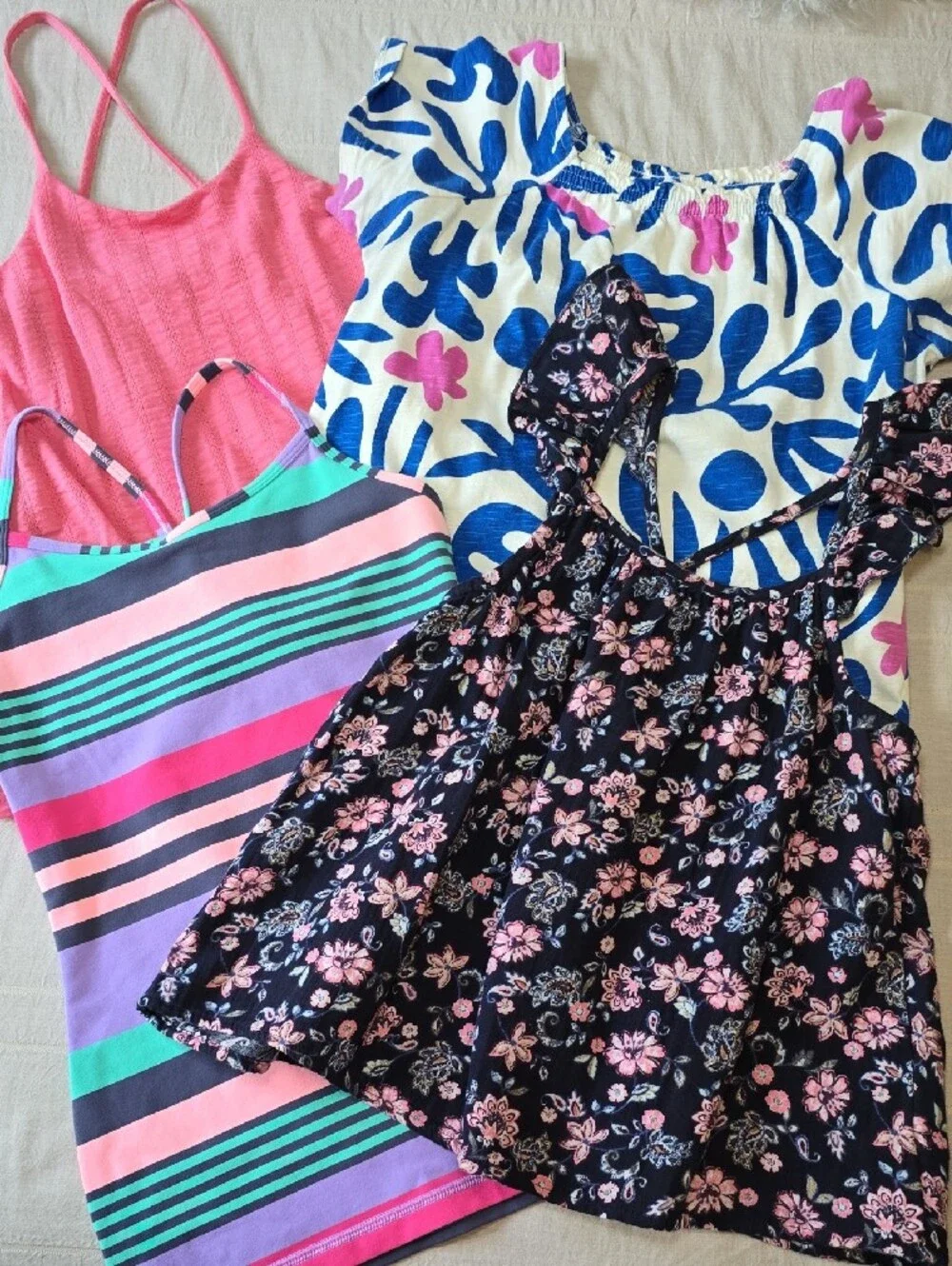 Summer Girls Tops (4) Fits Approx Size 12 - See Detail Sizing and Measurements